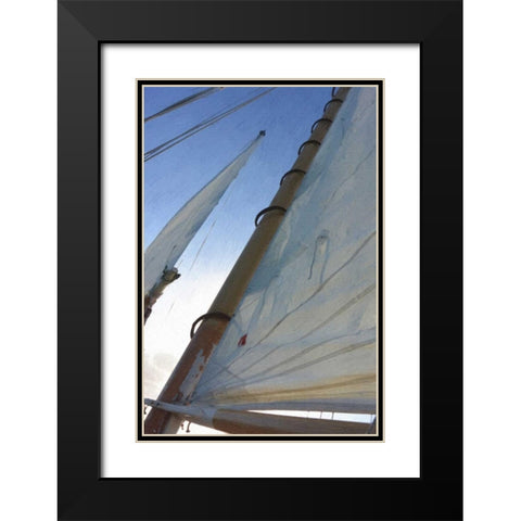 Sail And Mast Black Modern Wood Framed Art Print with Double Matting by Foschino, Suzanne