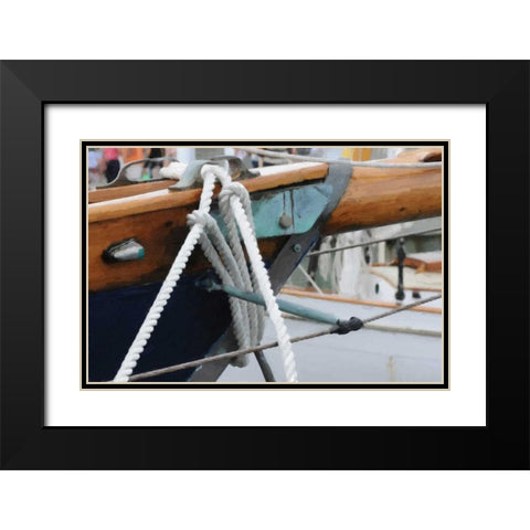 Sailboat Lines Black Modern Wood Framed Art Print with Double Matting by Foschino, Suzanne