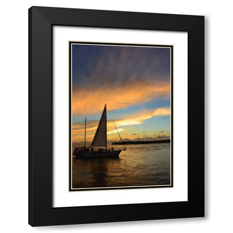 Sunset Sail Painting Black Modern Wood Framed Art Print with Double Matting by Foschino, Suzanne