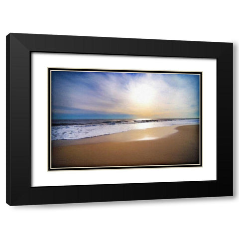 Sunset Beach Black Modern Wood Framed Art Print with Double Matting by Foschino, Suzanne