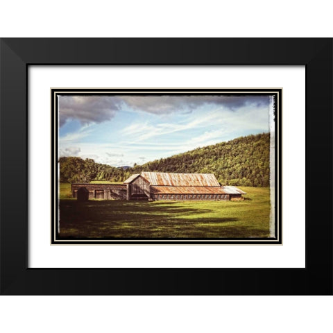 Country Barn 3 Vintage Black Modern Wood Framed Art Print with Double Matting by Foschino, Suzanne