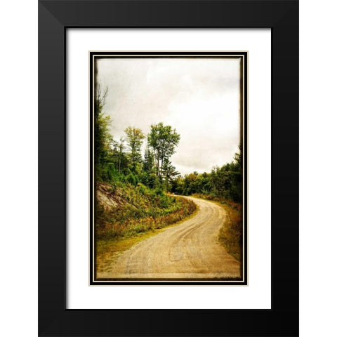 Winding Country Road Black Modern Wood Framed Art Print with Double Matting by Foschino, Suzanne