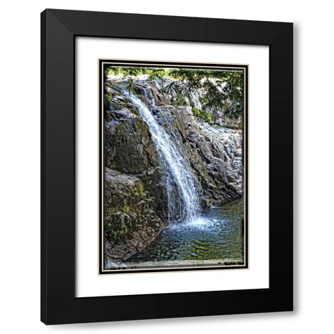 Back Country Waterfall Black Modern Wood Framed Art Print with Double Matting by Foschino, Suzanne