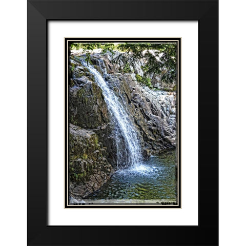 Back Country Waterfall Black Modern Wood Framed Art Print with Double Matting by Foschino, Suzanne