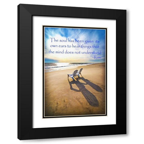 Beach Chairs Paint Black Modern Wood Framed Art Print with Double Matting by Foschino, Suzanne