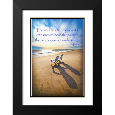 Beach Chairs Paint Black Modern Wood Framed Art Print with Double Matting by Foschino, Suzanne