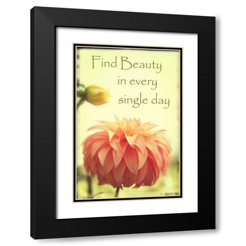 Orange Puff Dahlia Bud Black Modern Wood Framed Art Print with Double Matting by Foschino, Suzanne