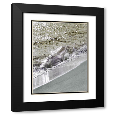 Wave and Sand A2 Black Modern Wood Framed Art Print with Double Matting by Foschino, Suzanne