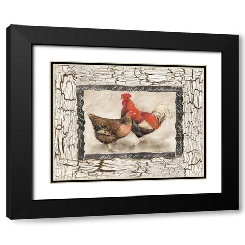 Fowl Play I Black Modern Wood Framed Art Print with Double Matting by Olson, Charlene
