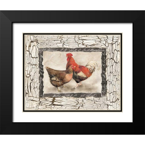 Fowl Play I Black Modern Wood Framed Art Print with Double Matting by Olson, Charlene