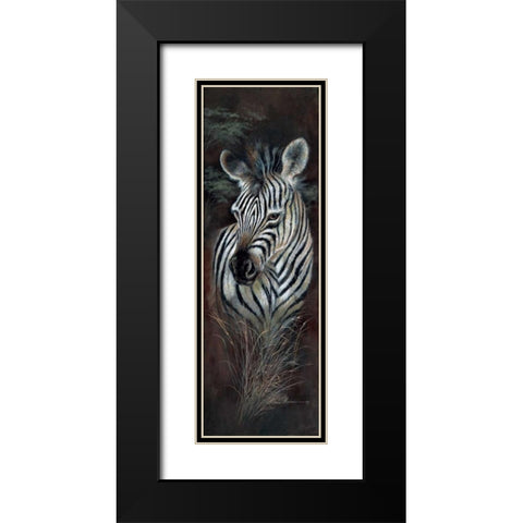 Striped Innocence Black Modern Wood Framed Art Print with Double Matting by Manning, Ruane