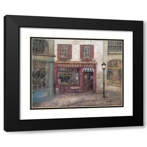 Table For Two Black Modern Wood Framed Art Print with Double Matting by Manning, Ruane