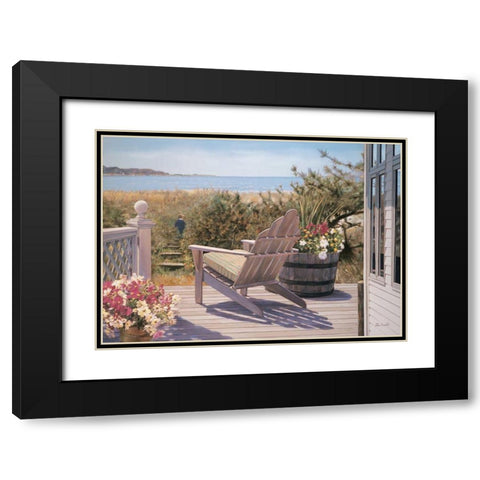 Shelter Island II Black Modern Wood Framed Art Print with Double Matting by DeSantis, Bob