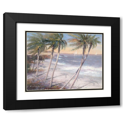 White Sand Beaches Black Modern Wood Framed Art Print with Double Matting by Mathenia, Paul