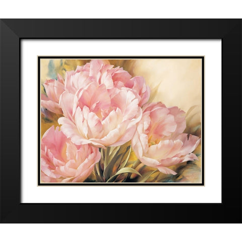 Angelique Tulips I Black Modern Wood Framed Art Print with Double Matting by Levashov, Igor
