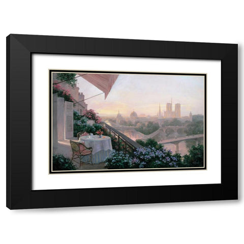 Dinner For Two Black Modern Wood Framed Art Print with Double Matting by Kieffer, Christa