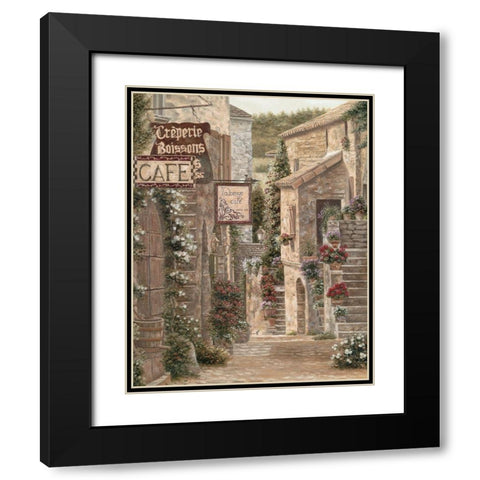 Creperie Black Modern Wood Framed Art Print with Double Matting by Brown, Betsy