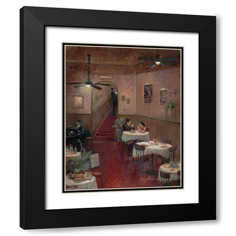 Romantic Interlude Black Modern Wood Framed Art Print with Double Matting by Manning, Ruane