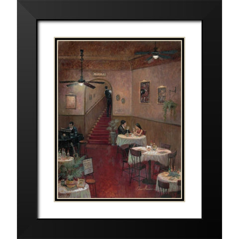 Romantic Interlude Black Modern Wood Framed Art Print with Double Matting by Manning, Ruane