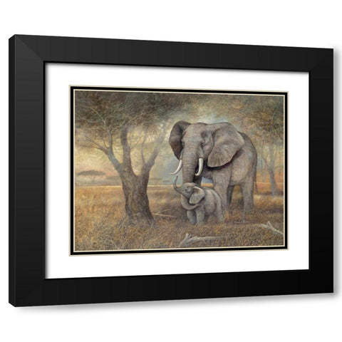 Gentle Touch Black Modern Wood Framed Art Print with Double Matting by Manning, Ruane