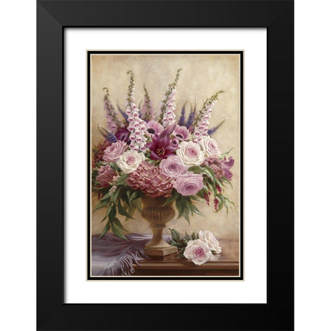 Symphony Bouquet I Black Modern Wood Framed Art Print with Double Matting by Levashov, Igor