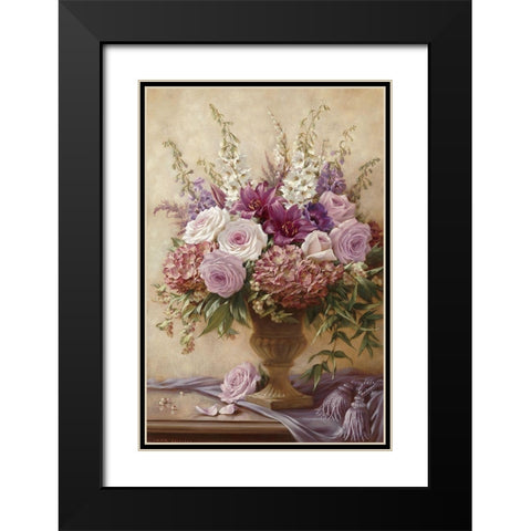 Symphony Bouquet II Black Modern Wood Framed Art Print with Double Matting by Levashov, Igor