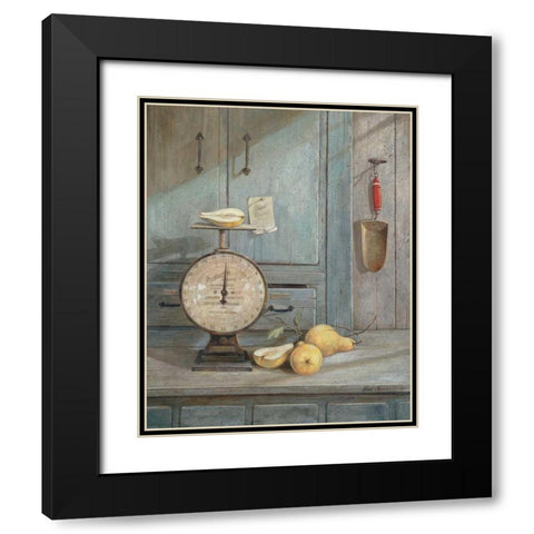 Spice Pears Black Modern Wood Framed Art Print with Double Matting by Manning, Ruane