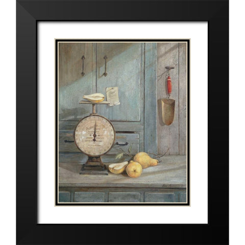Spice Pears Black Modern Wood Framed Art Print with Double Matting by Manning, Ruane