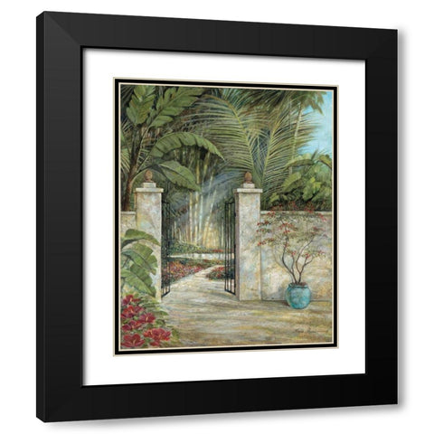 Tranquil Garden I Black Modern Wood Framed Art Print with Double Matting by Manning, Ruane