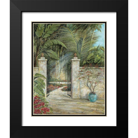 Tranquil Garden I Black Modern Wood Framed Art Print with Double Matting by Manning, Ruane