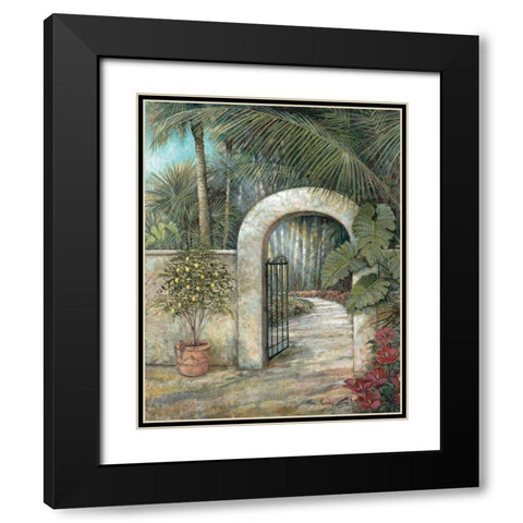 Tranquil Gardn II Black Modern Wood Framed Art Print with Double Matting by Manning, Ruane