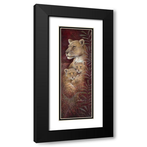 Serengeti Twins Black Modern Wood Framed Art Print with Double Matting by Manning, Ruane