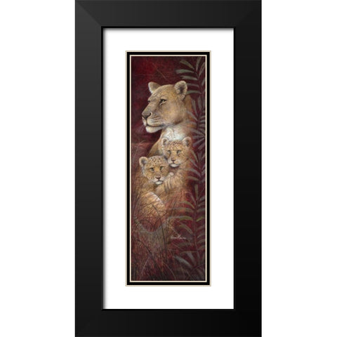 Serengeti Twins Black Modern Wood Framed Art Print with Double Matting by Manning, Ruane
