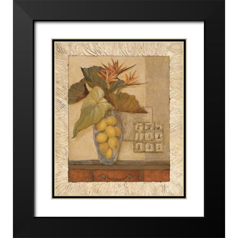 Olson-Citrus Bouquet II Black Modern Wood Framed Art Print with Double Matting by Olson, Charlene