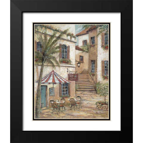 Vino y Queso Black Modern Wood Framed Art Print with Double Matting by Manning, Ruane