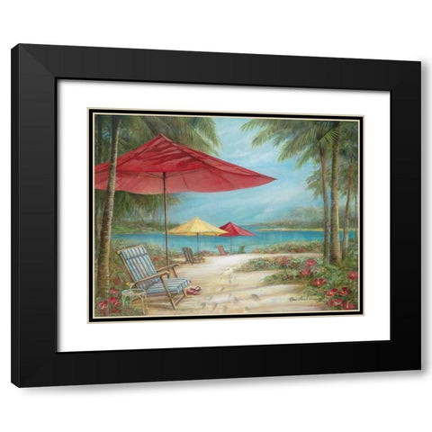 Relax Paradise I Black Modern Wood Framed Art Print with Double Matting by Manning, Ruane