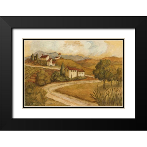 Traveling the Countryside I Black Modern Wood Framed Art Print with Double Matting by Olson, Charlene