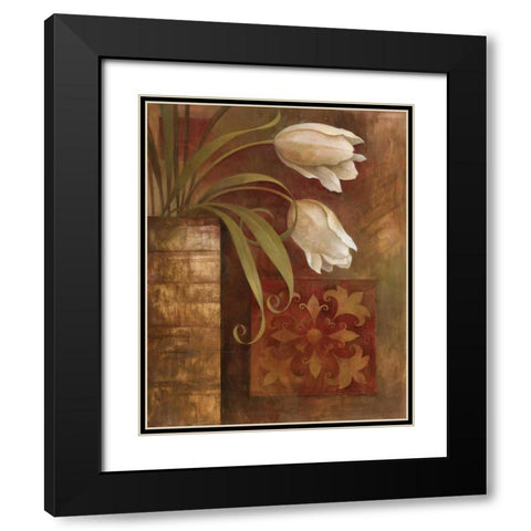 Tulip Interlude I Black Modern Wood Framed Art Print with Double Matting by Vollherbst-Lane, Elaine