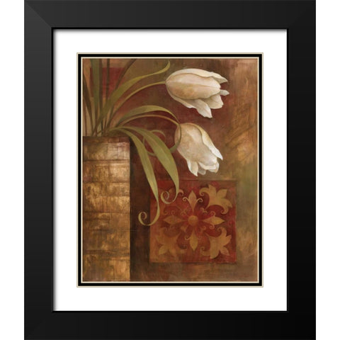 Tulip Interlude I Black Modern Wood Framed Art Print with Double Matting by Vollherbst-Lane, Elaine