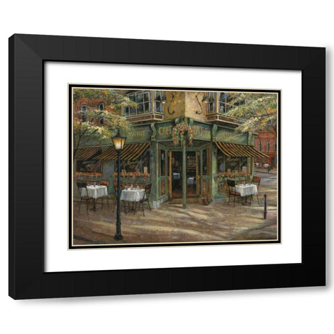 Mandis Cafe Black Modern Wood Framed Art Print with Double Matting by Manning, Ruane