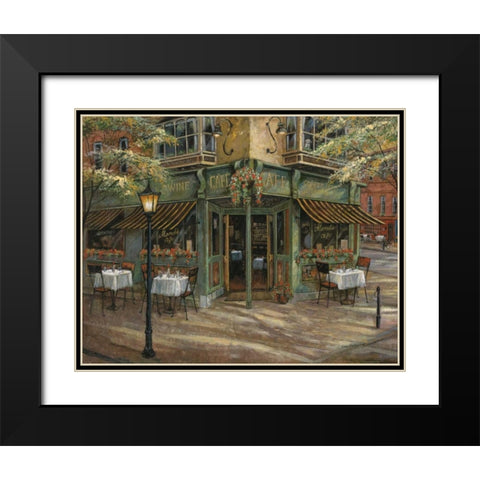 Mandis Cafe Black Modern Wood Framed Art Print with Double Matting by Manning, Ruane