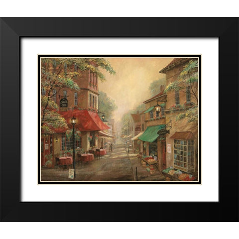 Charlies Cafe Black Modern Wood Framed Art Print with Double Matting by Manning, Ruane