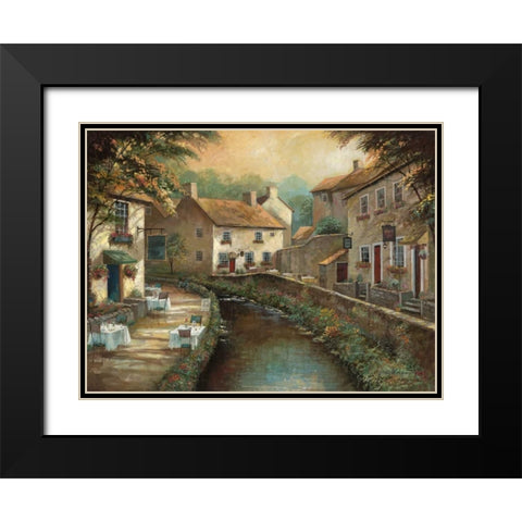 Bills Pub Black Modern Wood Framed Art Print with Double Matting by Manning, Ruane