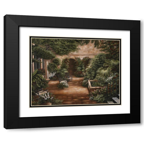 Courtyard in New Orleans II Black Modern Wood Framed Art Print with Double Matting by Brown, Betsy