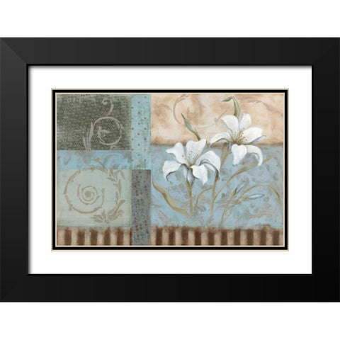 Crystal Blue Lily Black Modern Wood Framed Art Print with Double Matting by Robinson, Carol