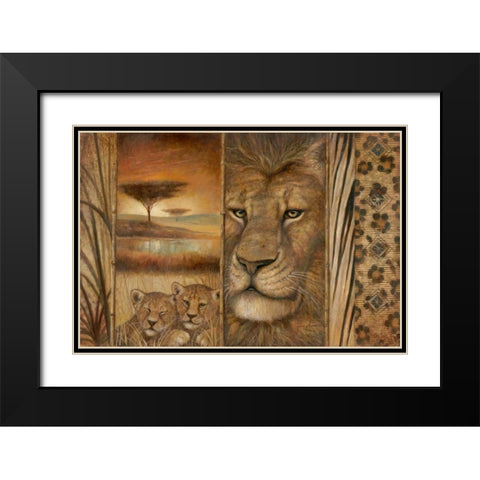 Africas Tapestry Black Modern Wood Framed Art Print with Double Matting by Manning, Ruane