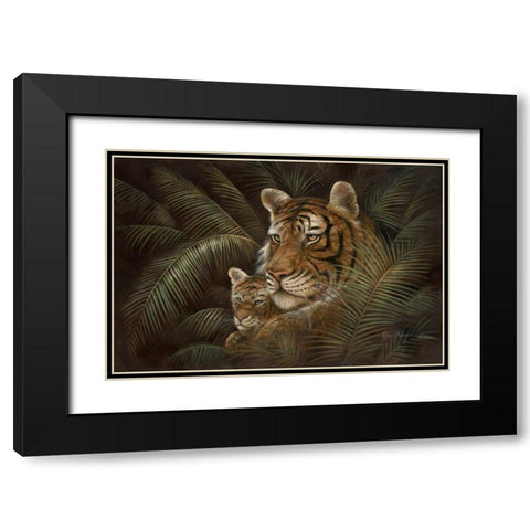 Jeweled Iris I Black Modern Wood Framed Art Print with Double Matting by Donovan, Maria