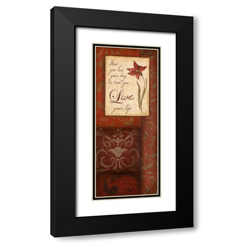 Live Your Life Black Modern Wood Framed Art Print with Double Matting by Tava Studios