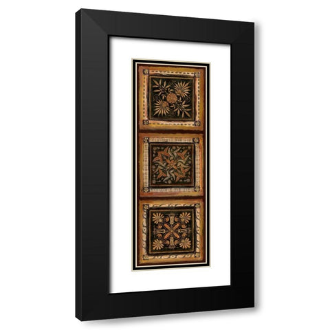 Folk Art Panel I Black Modern Wood Framed Art Print with Double Matting by Tava Studios