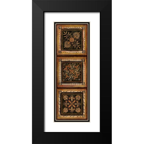 Folk Art Panel I Black Modern Wood Framed Art Print with Double Matting by Tava Studios